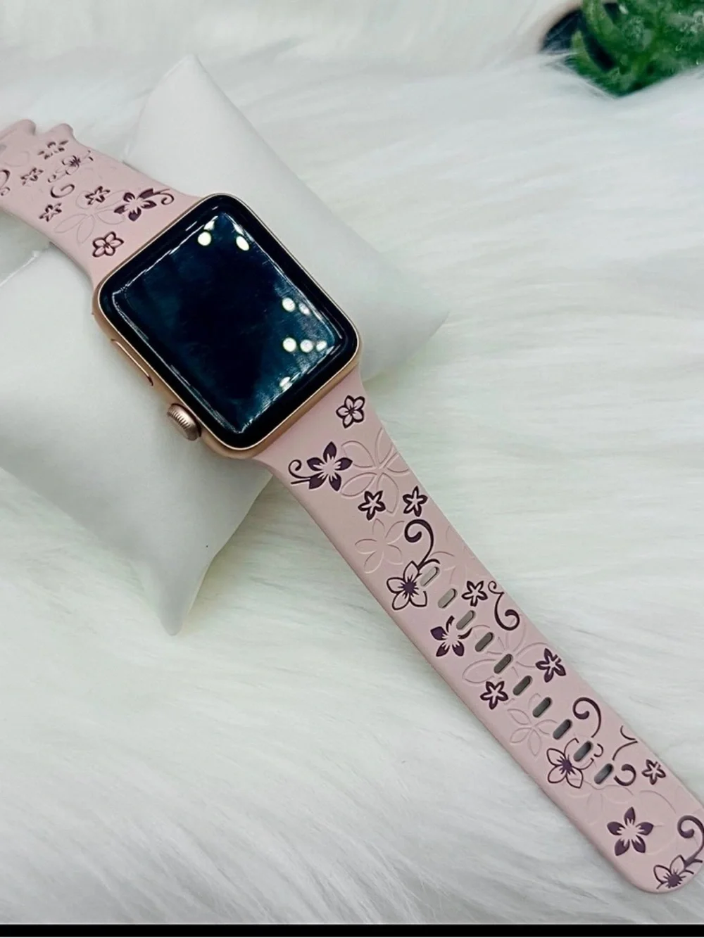 New Floral Design Apple Watch Bands 38mm 40mm 41mm Pink Brown